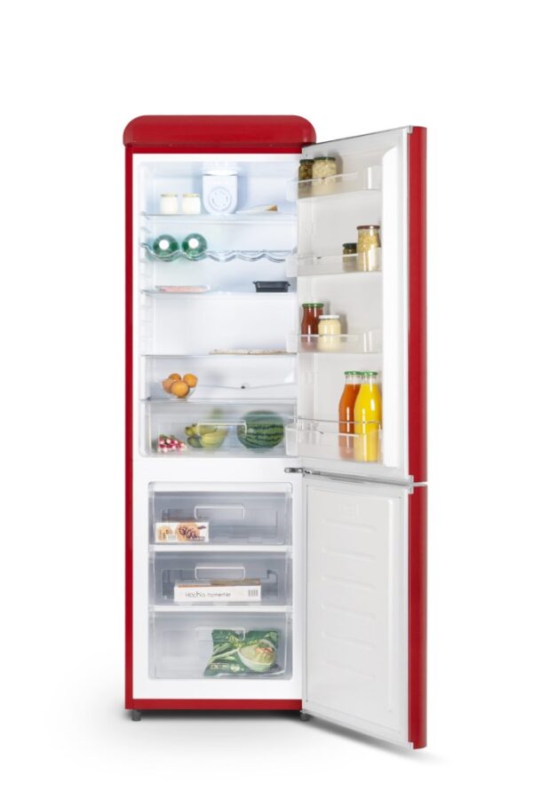 Schneider Vintage Combined Fridge-Freezer 304 L Red - Image 4