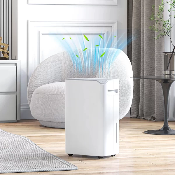 HOMCOM Portable Dehumidifier 20L/Day, 2.5L Tank, 2 Speeds and 3 Functions and 24 Hour Timer, White - Image 2
