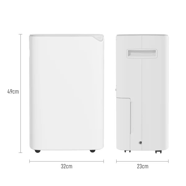HOMCOM Portable Dehumidifier 20L/Day, 2.5L Tank, 2 Speeds and 3 Functions and 24 Hour Timer, White - Image 3