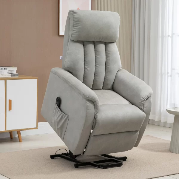 Lift Armchair Reclining 150° max with Remote Control and Footrest, 75x93x110 cm, Grey - Image 2