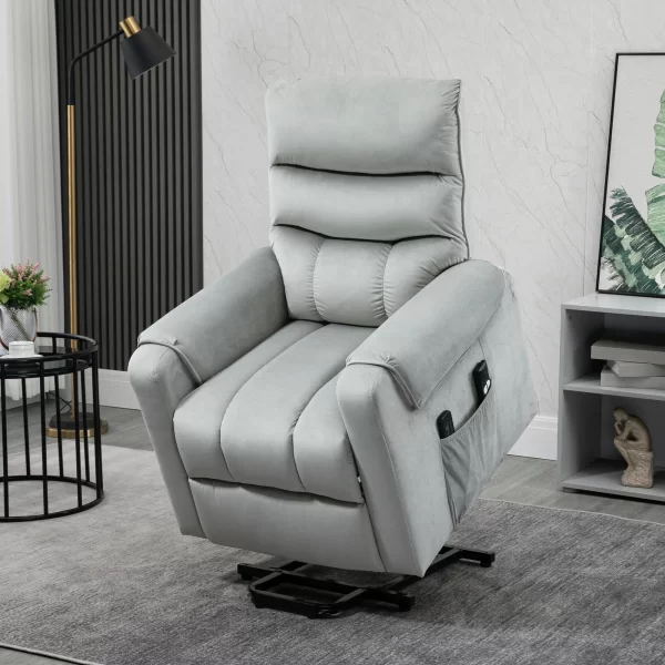 Relaxing Armchair with 135° Reclining, Massaging and Lifting with Remote Control, 79x97x103cm, Gray - Image 2