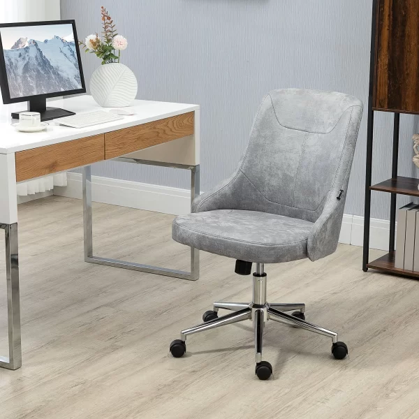 Height Adjustable Office Chair with 360° Swivel and Tilting Function, 56x63x85-95 cm, Grey - Image 2