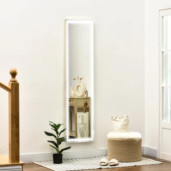Floor and Wall Mirror with Adjustable LED Light and Remote Control, 40x37x156.5cm - Image 2