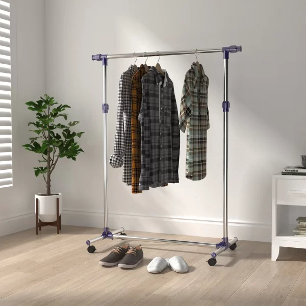 Spreader hanger in adjustable width and height with stainless steel wheels 160 x 170cm - Image 2