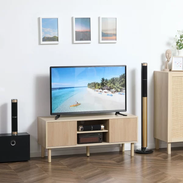 Mobile TV holder up to 50 "with open rooms and lockers with sliding door, 115x40x49cm - Image 2