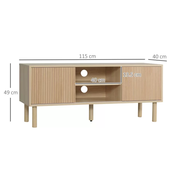 Mobile TV holder up to 50 "with open rooms and lockers with sliding door, 115x40x49cm - Image 3