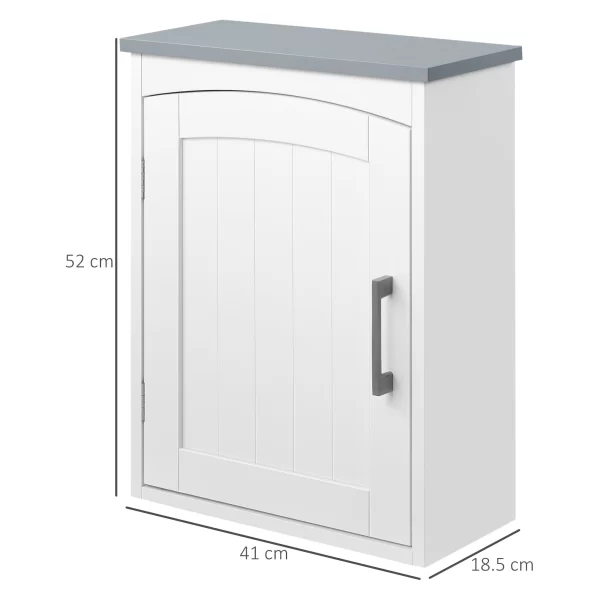 Kleankin Bathroom Wall Mobile at one door with adjustable shelf, 41x18.5x52cm, white and Grey - Image 3