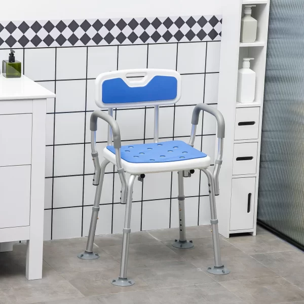 Shower chair with padding and adjustable height, armrests and windy feet - Image 2