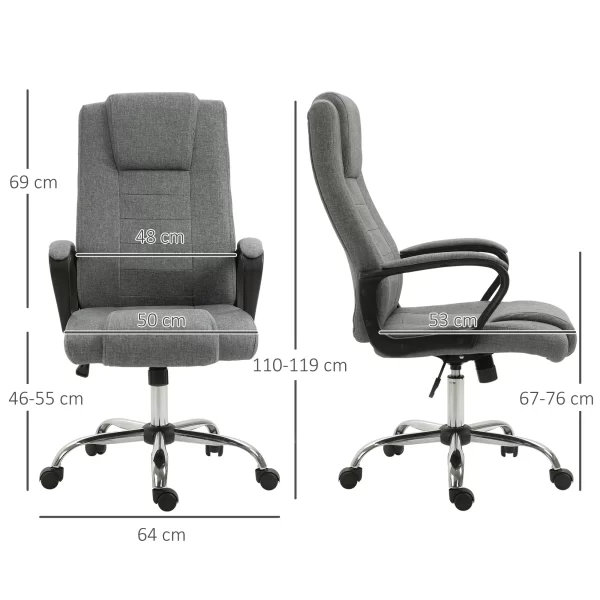 Ergonomic Presidential Office Chair Tilting and Padded with Adjustable Height and Tilt, 62 x 76 x 110-119cm - Image 3