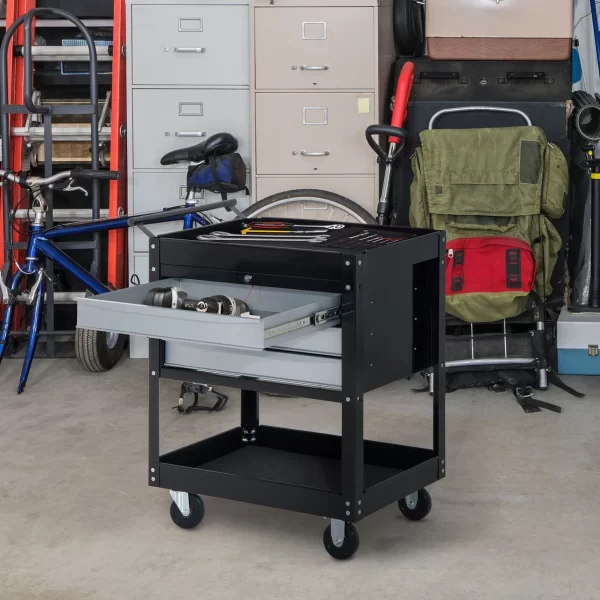 Black Professional Mechanic Garage Trolley with drawers | 68 x 46 x 88cm - Image 2