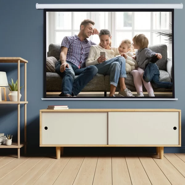 Motorized Projection Screen 100", Roll-Up Projector Screen, White 203x152cm - Image 2