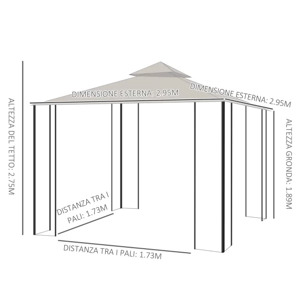 LORY | 3x3 Garden Gazebo - Image 3