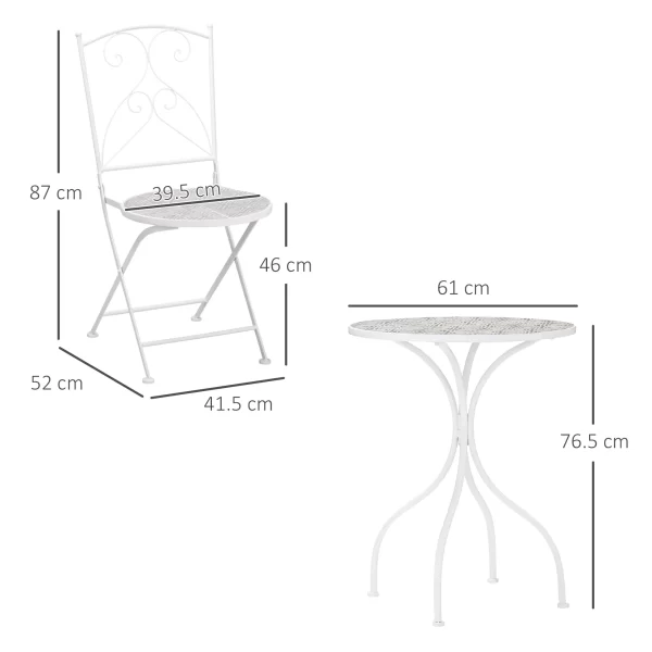BIANCO | 3Pcs Garden Table and Chairs Set - Image 3