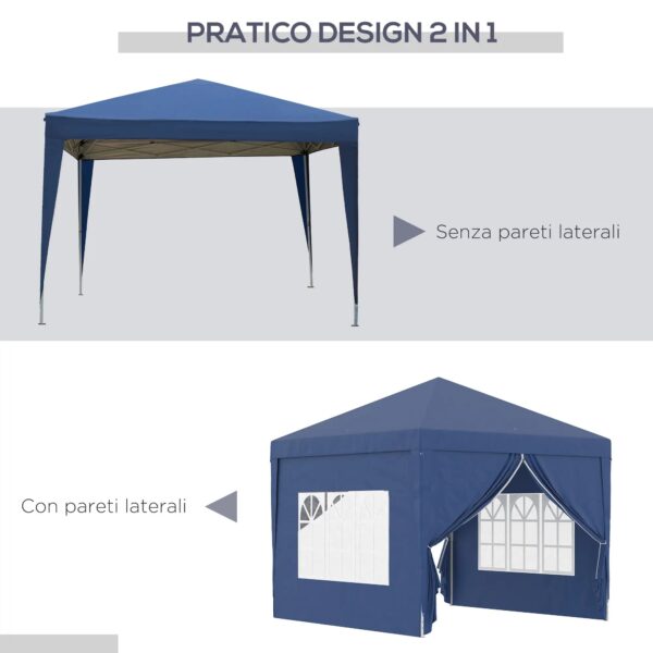 Foldable Garden Gazebo with Ropes and Pegs Included, 2.95x2.95x2.58 m, Blue - Image 3