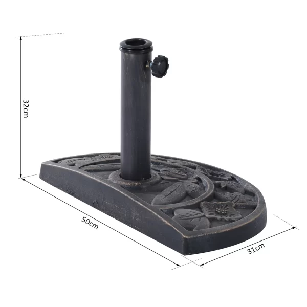 Outsunny base for adjustable resin umbrella with 9 kg knob 50x31x32cm - Image 3