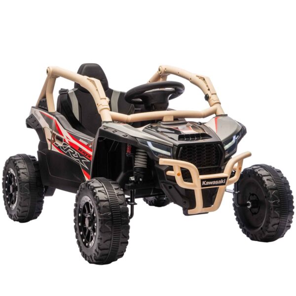 Electric Ride-On Toy Car for Kids 3-8 Years Old, 12V, Licensed by KAWASAKI, Dual Motor, Remote