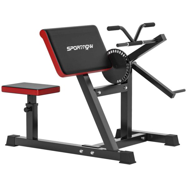 Bicep Curl Bench with Adjustable Seat and Elbow Rest, Weight Rack, Black