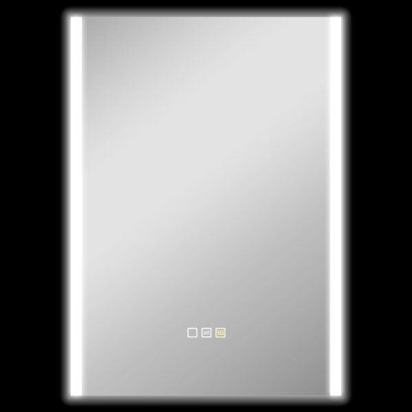 HOMCOM Bathroom Mirror with 3-Color LED Light and Memory Function, Tempered Glass, 70x50x3 cm, Silver