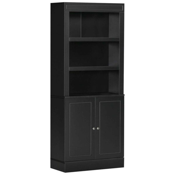 HOMCOM Wooden Kitchen Sideboard with Shelves and 2-Door Cabinet with Adjustable Shelves, 74.6x35.5x182.5cm