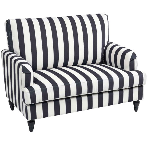 HOMCOM Striped Velvet Wide Seat Lounge Chair with S-Shaped Springs, 115x82x82 cm, Black and White
