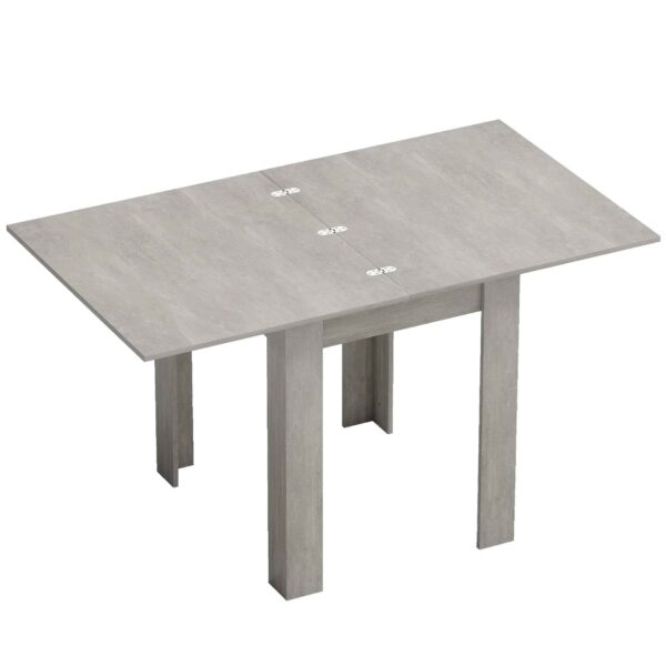 HOMCOM Extendable Dining Table for 4-6 People in Wood and Steel, 140x80x77.5 cm, Grey and Wood Color