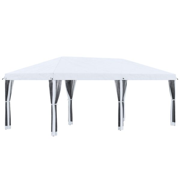 Outsunny 6x3m Folding Garden Gazebo with Mosquito Net and Carry Bag, Cream