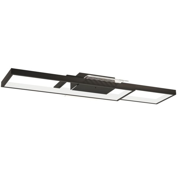 HOMCOM Dimmable LED Ceiling Light 3000-6000K with Remote Control and Switch, 70x30 cm, Black