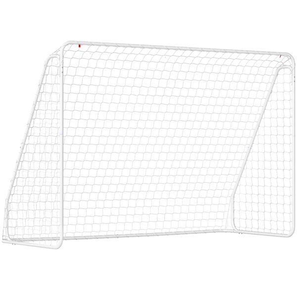 HOMCOM Football Goal for Garden and Park with 6 U-Shaped Pegs, in PE and Epoxy Metal, 301x120x200 cm, White