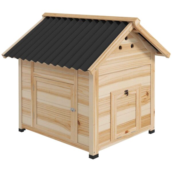 PawHut Outdoor Duck House with Ramp, Removable Bottom and Ventilation Holes, 78x90x92 cm, Wood