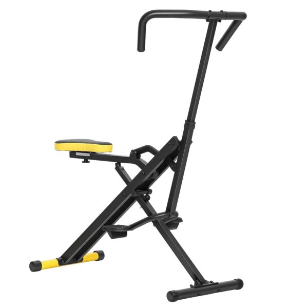 SPORTNOW Folding Total Crunch Machine with Adjustable Seat, Made of Metal and Plastic, 57x105x115 cm, Yellow