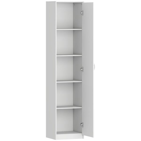 HOMCOM 5-Tier Slim Kitchen Cabinet with Adjustable Interior Space, Wooden, 40x35x180 cm, White