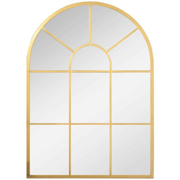 HOMCOM Modern Arched Wall Mirror 70x50cm for Bedroom and Living Room, Gold