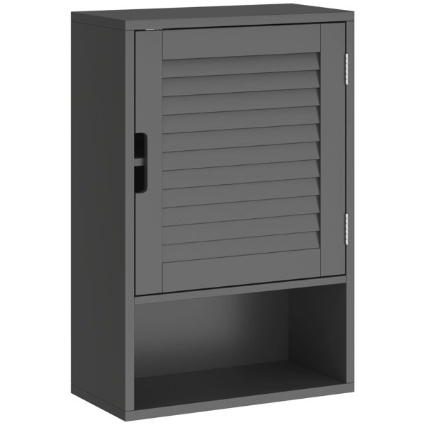 HOMCOM Wall-Mounted Bathroom Cabinet with Adjustable Shelf and Soft-Close Door, 40x20x60 cm, Black