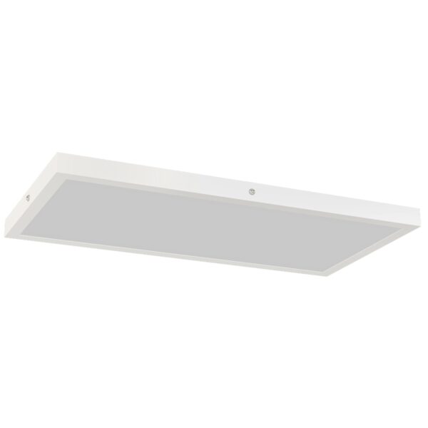 HOMCOM Set of 2 Slim and Minimal LED Ceiling Lights with Adjustable Color, in Steel and Plastic, 60x30x3.7 cm, White
