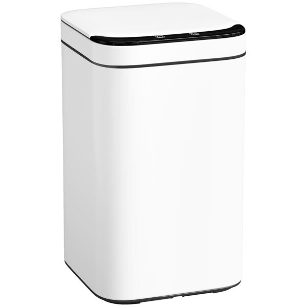 HOMCOM 13L Sensor Garbage Can with Space for Deodorants, Steel and PP, 24x24x41 cm, Black and White