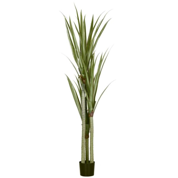 HOMCOM 190cm Artificial Yucca Plant with 39 Leaves in a PEVA and Cement Container Pot