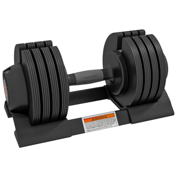 Adjustable Weight Kit 7/13/18/24 kg with Dumbbell Rack and Non-Slip Handle, 37x18x18 cm, Black