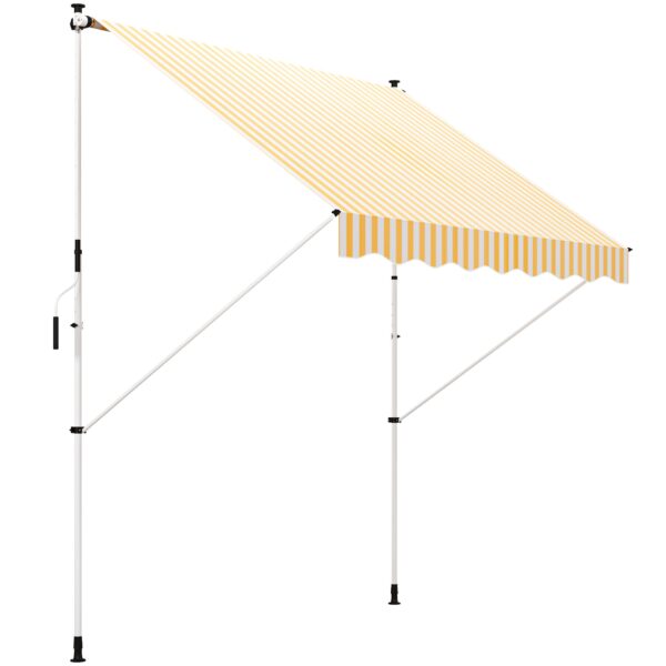 Outsunny 3x1.5m Arm Awning with Crank and Telescopic Structure, Orange and White