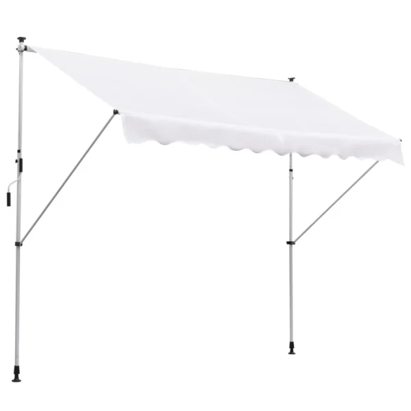 Outsunny 3x1.5m Arm Awning with Crank and Telescopic Structure, White