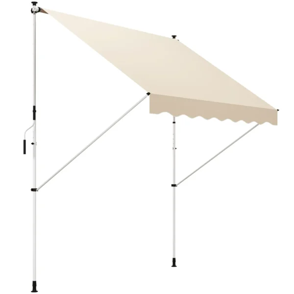Outsunny 3x1.5m Arm Awning with Crank and Telescopic Structure, Beige