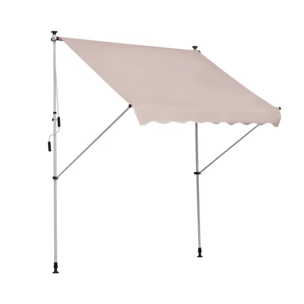 Outsunny 2x1.5m Outdoor Roller Awning with Crank and Adjustable Angle, Beige