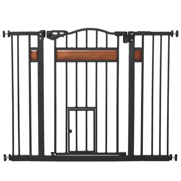 Automatic Dog Gate for Small and Medium Dogs, 74-105x76.2 cm, Black
