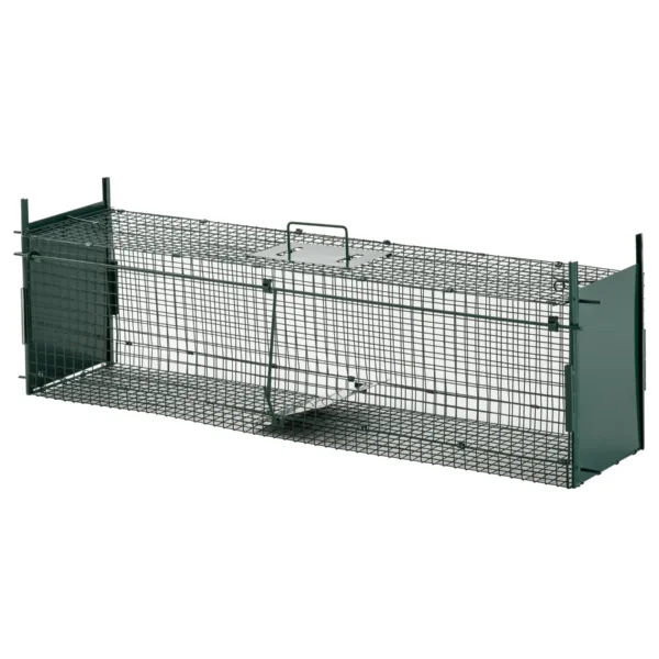 Small Animal Cage Trap, Mouse and Rat Cage with Double Door, 100x25x28cm