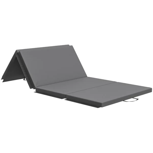 Foldable Gymnastics Mat, 5cm Thick and Non-Slip Fitness Mat, 180x80x5cm, Grey