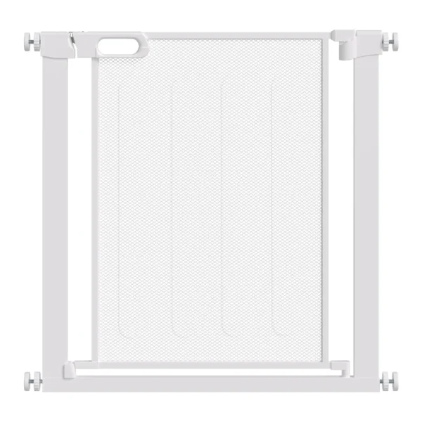 Adjustable Dog Gate with Self-Closing, Steel and ABS, 75-82x76 cm, White