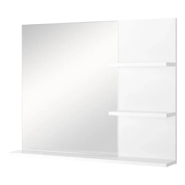 Kleankin Bathroom Wall Cabinet 60 x 10 x 48cm, with Mirror and 3 Shelves, White MDF Wall Cabinet
