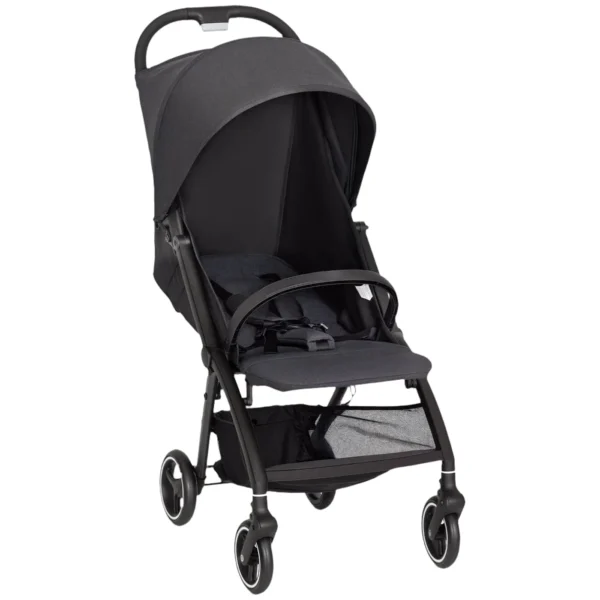 Baby Stroller for 0-3 Years Old, Foldable and Lightweight with Adjustable Backrest, Canopy, Basket, Dark Grey