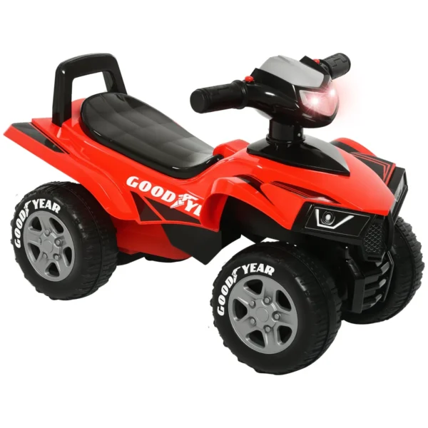 GOODYEAR Licensed Quad Bike Toy for Children 18-36 Months with Realistic Lights and Sounds, Red and Black, 60x31x42cm