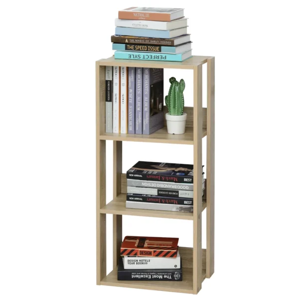 Wall-Mounted Wooden Bookcase with 3 Shelves, Anti-Tip, Non-Slip Feet, 40x29.2x87.9cm