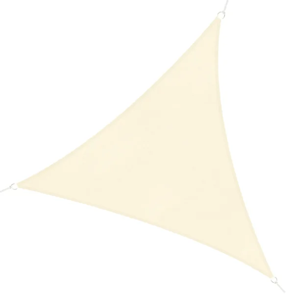 3x3x3m HDPE Triangle Sun Shade Sail for Outdoor Spaces, Cream/Ivory White